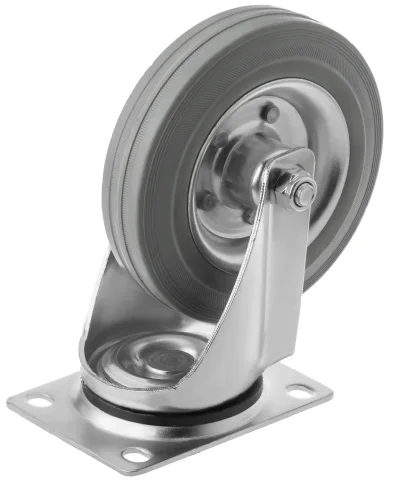 SC 63 f - Промышленное колесо 160 мм (площадка, поворотн., серая рез., роликоподш.)