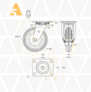 SC 63 f - Промышленное колесо 160 мм (площадка, поворотн., серая рез., роликоподш.)